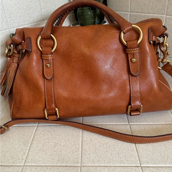 Dooney & Bourke Florentine Leather Tassle Satchel Bag - Picture 6 of 15